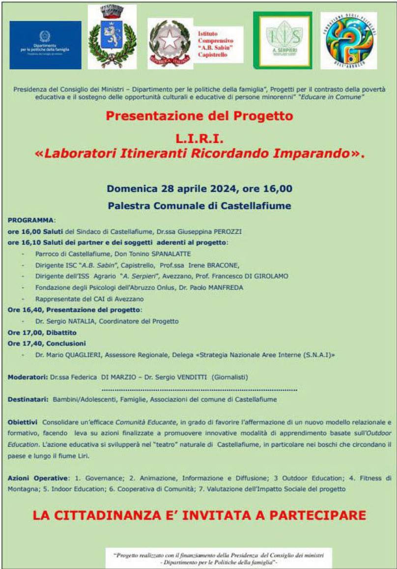 Presentazione progetto L.I.R.I.